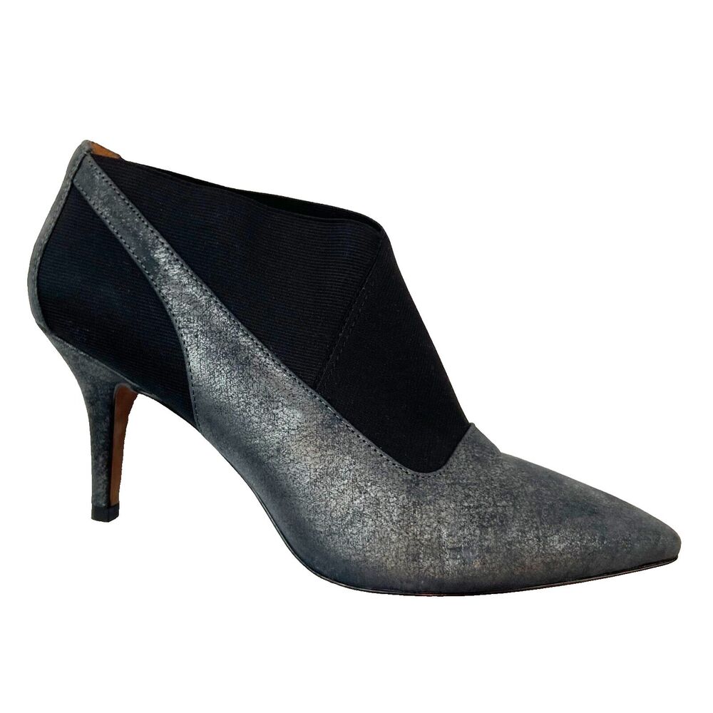 L'Amour Des Pieds Kamea‎ Heels Women's 8.5 Black Silver Leather Pump Elastic